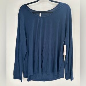 NWT Soma Cool Nights Navy Blue Long Sleeve Pajama Top Only Size XL